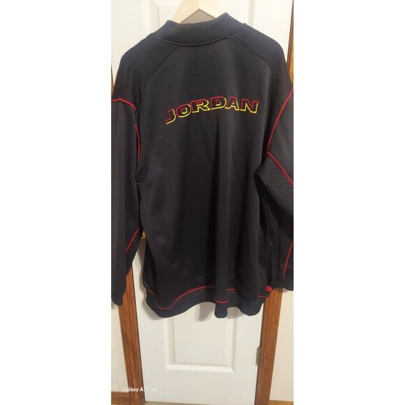 Michael Jordan Black Zipper Nylon Jacket XXL T Chicago Bulls Vintage *flaw* - Picture 7 of 10